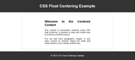 CSS Float Center に対する画像結果