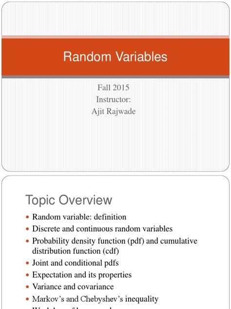 Image result for Probability Random Variables PDF