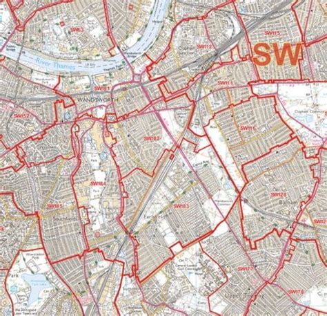 Image result for Postcode Map of SW London