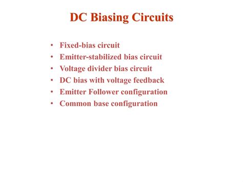 Image result for What Is DC Biasing of BJT