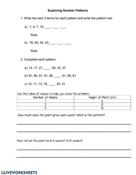 Image result for Patterns and Rules Worksheet