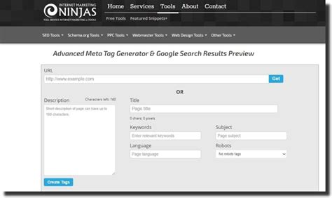 Image result for Meta Tag Generator