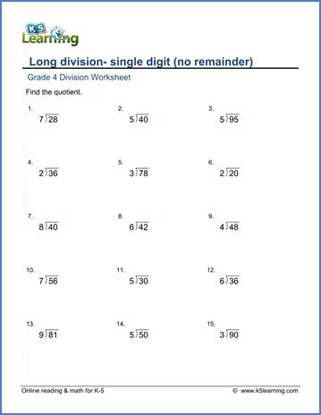 Division Remidner One Digit Worksheet ਲਈ ਪ੍ਰਤੀਬਿੰਬ ਨਤੀਜਾ