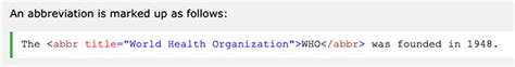 Image result for HTML Abbr Tag