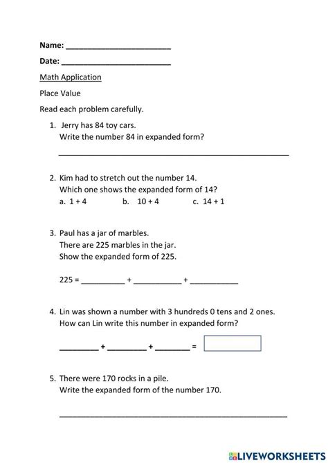 Image result for Expanded Form and Equivalent Representation Worksheets