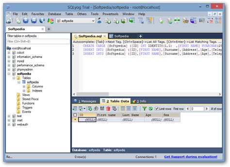 Toradh íomhá ar SQLyog MySQL