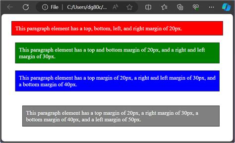 Image result for CSS Margin Property Examples