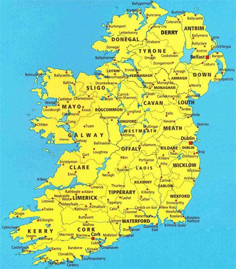 Image result for Ireland Map with Cities
