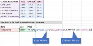 Image result for INDEX/MATCH Row and Column Excel