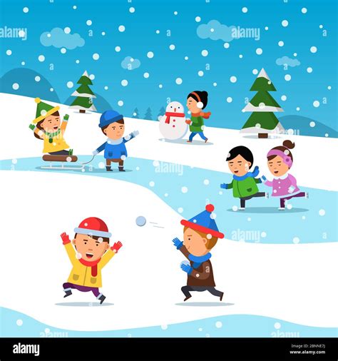 Image result for Winter Kids Playing Background