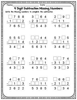 Bildergebnis für Missing Digits 4 Operations