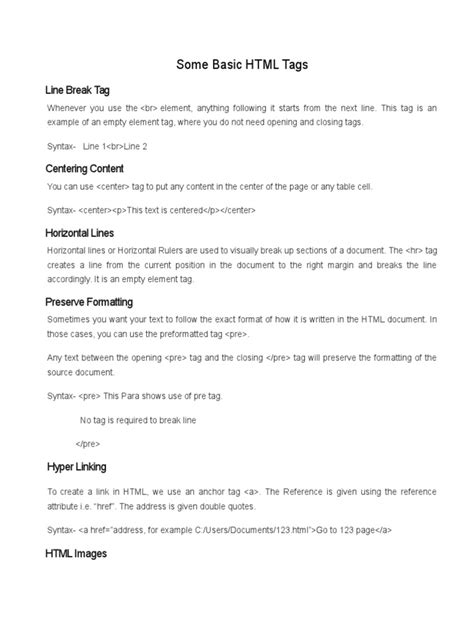 Image result for HTML Tag to Go to Next Line