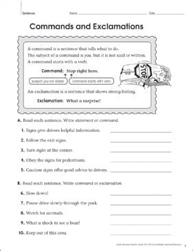 Statement Question Command Exclamation Worksheet に対する画像結果