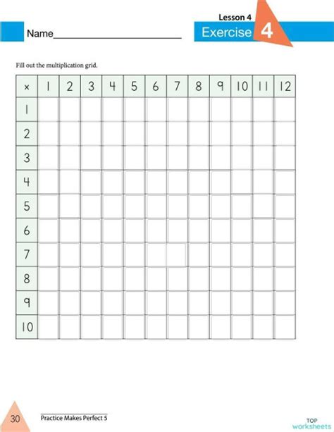 Image result for Multiplication Grid Worksheet