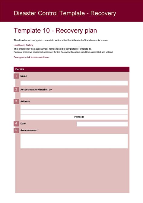 Image result for Disaster Recovery Plan Checklist Template