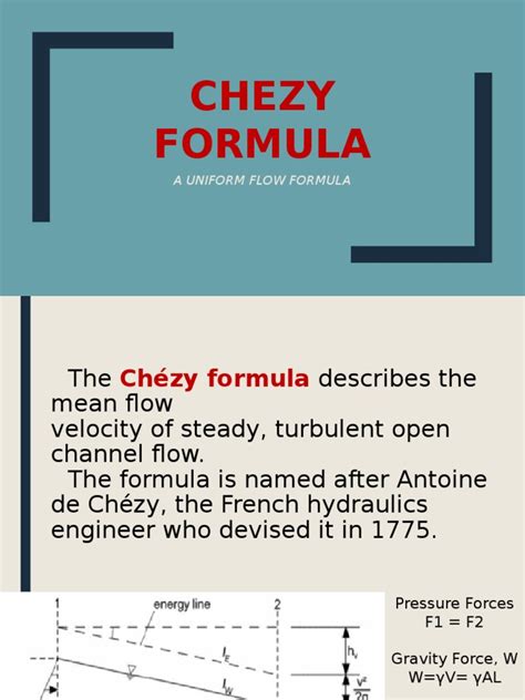 Image result for Chezy Formula