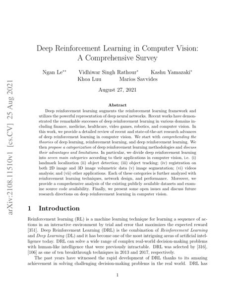 Image result for Reinforcement Learning and Computer Vision