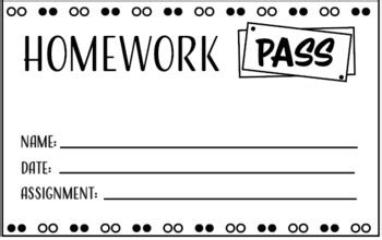 Image result for Homework Pass Printable