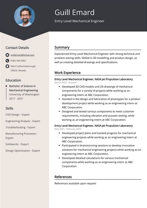 Afbeeldingsresultaten voor Entry Level Engineer Resume Example