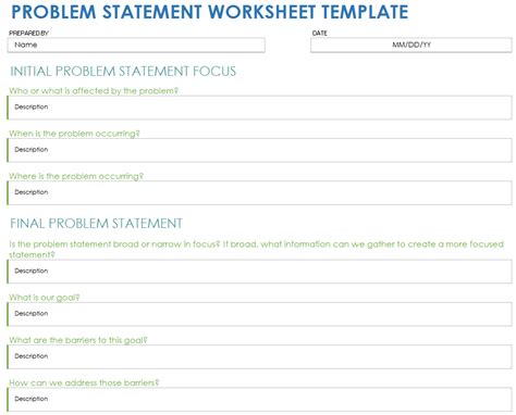 Free Problem Statement Templates | Smartsheet