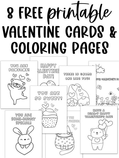 Valentine Cards To Color