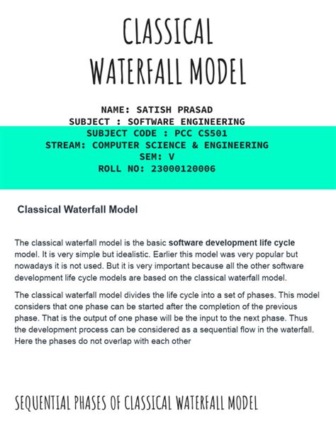Toradh íomhá ar Classical Waterfall Model Software