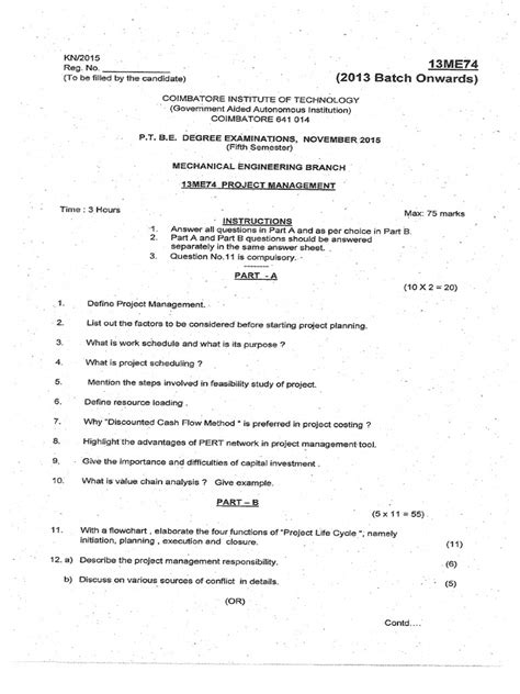 Toradh íomhá ar Question Paper BBA Human Resource Management