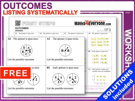 Toradh íomhá ar Probability Outcomes Worksheet