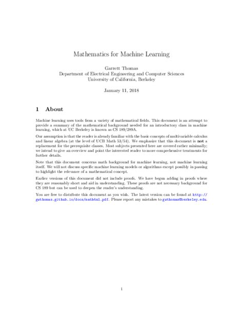 Image result for Mathematics for Machine Learning PDF