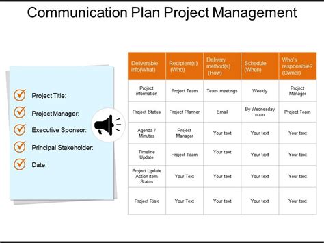 Image result for Communication Management Plan PPT Example