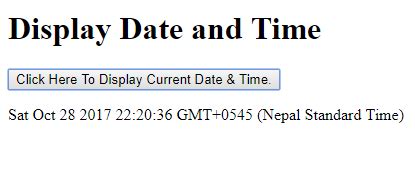 Image result for JavaScript Code to Display Date and Time
