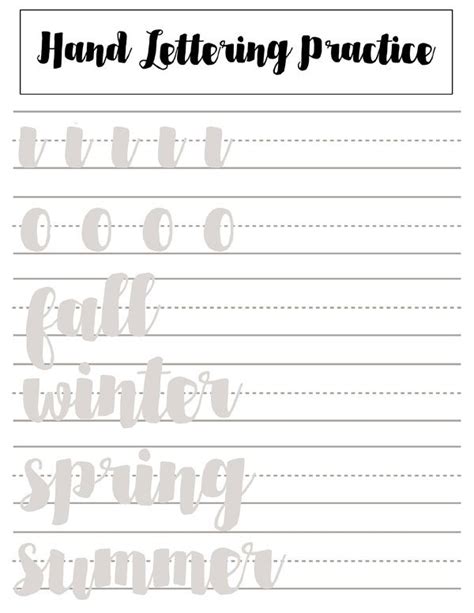 Hand Lettering Practice Free Printable に対する画像結果
