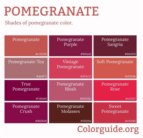 Image result for Pomergranate Color Palette
