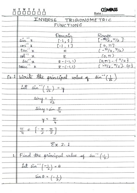 Inverse Trignometric Functions Graphs Class 12 に対する画像結果