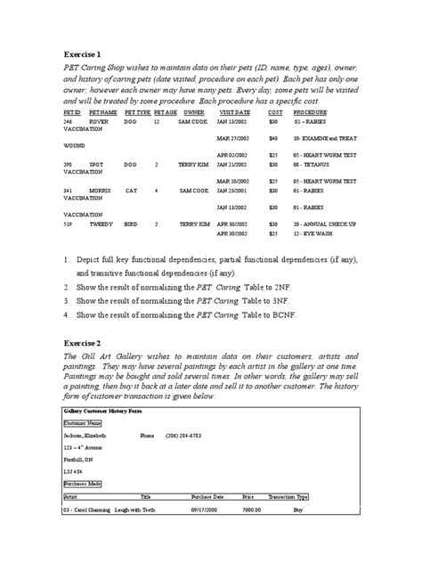 Image result for Normalization 1NF Practice Exercises