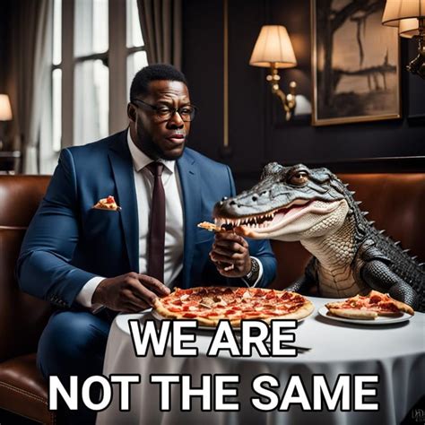 Image result for Guy Eating Pizza in Swamp with Alligator