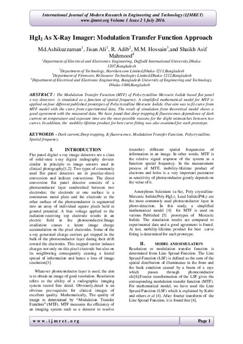 Toradh íomhá ar Modulation Transfer Function X-ray