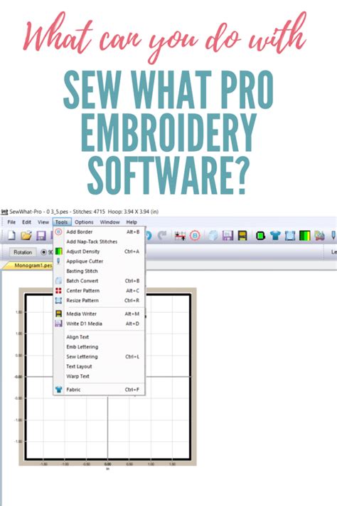 Toradh íomhá ar Sew What Pro Embroidery Software