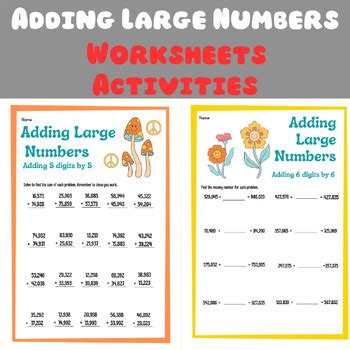 Image result for Adding Big Numbers Worksheets