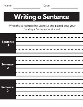 Image result for Worksheet That Cut and Paste Simple Sentences