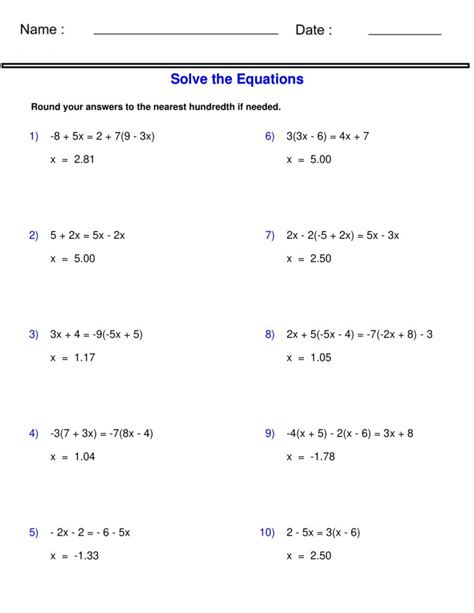 Image result for Math Equasion Exercises