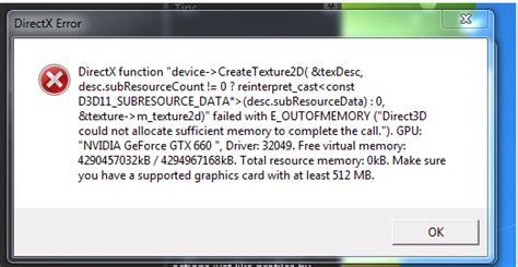 Image result for DirectX Out of Memory Error