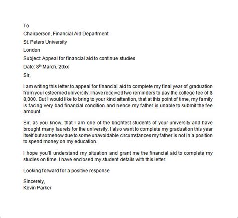 Toradh íomhá ar Appeal Letter for Financial Aid