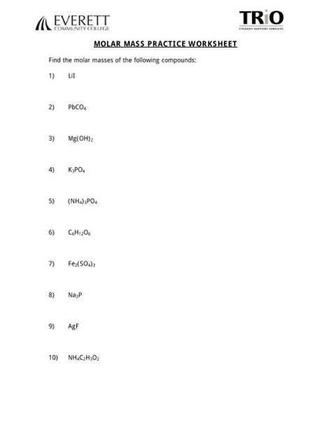 Image result for Molar Mass Worksheet Answer Key