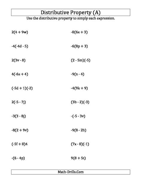 Afbeeldingsresultaten voor Distributive Property Worksheets with Answer Key