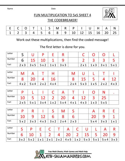 Toradh íomhá ar Fun Multiplication Worksheets 3rd Grade Math