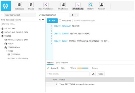 Snowflake SQL UI に対する画像結果