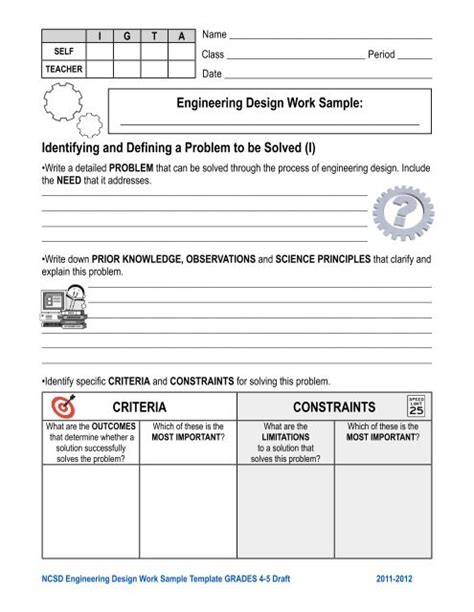 Image result for Design Sheet Example Engineeromg