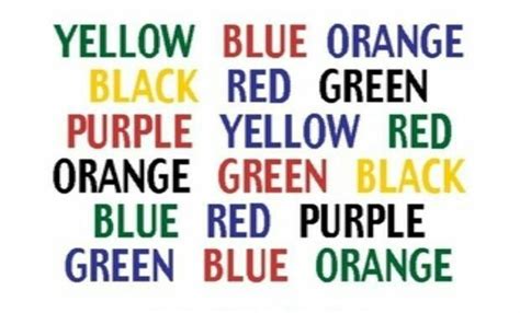 Image result for Read the Color Not the Word