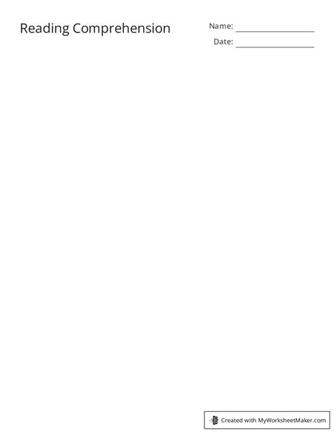 Image result for Reading Worksheet Generator